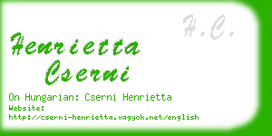 henrietta cserni business card